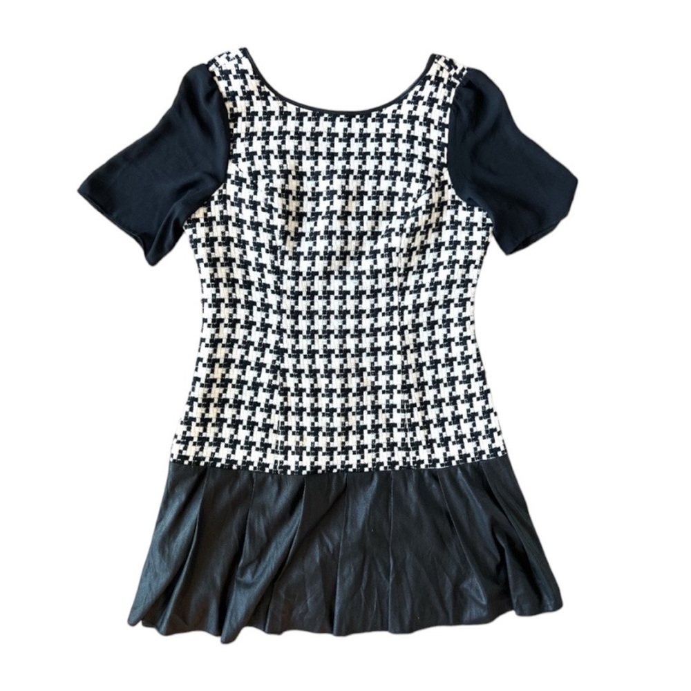 Bcbg Generation Houndstooth Mini Ruffle Dress Siz… - image 3